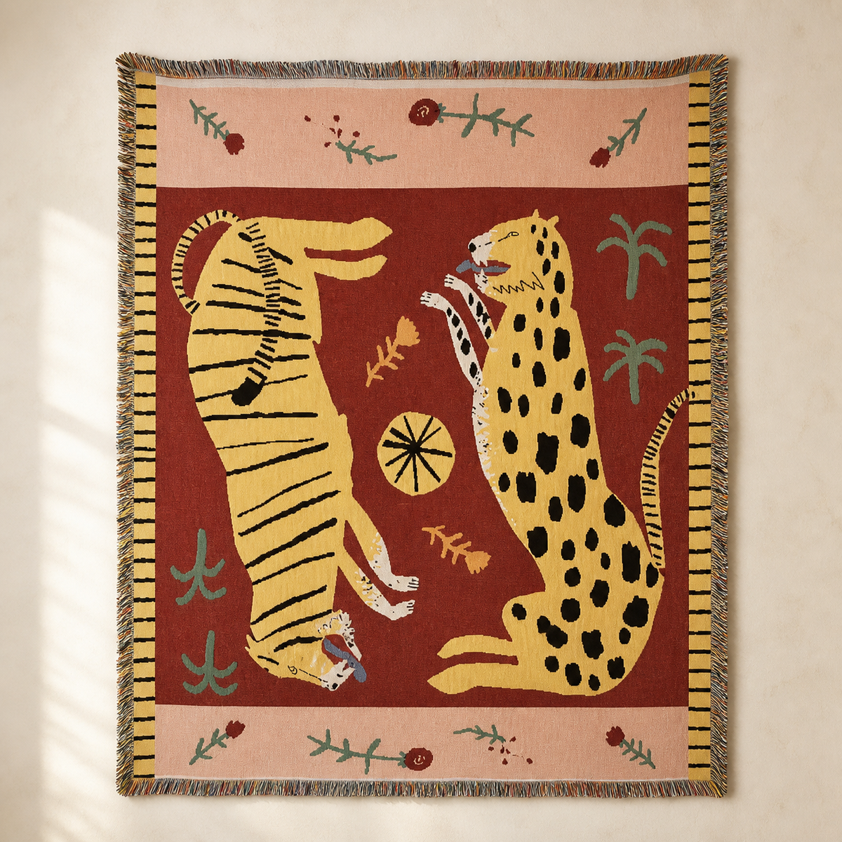 Tiger & Leopard Jacquard Tapestry