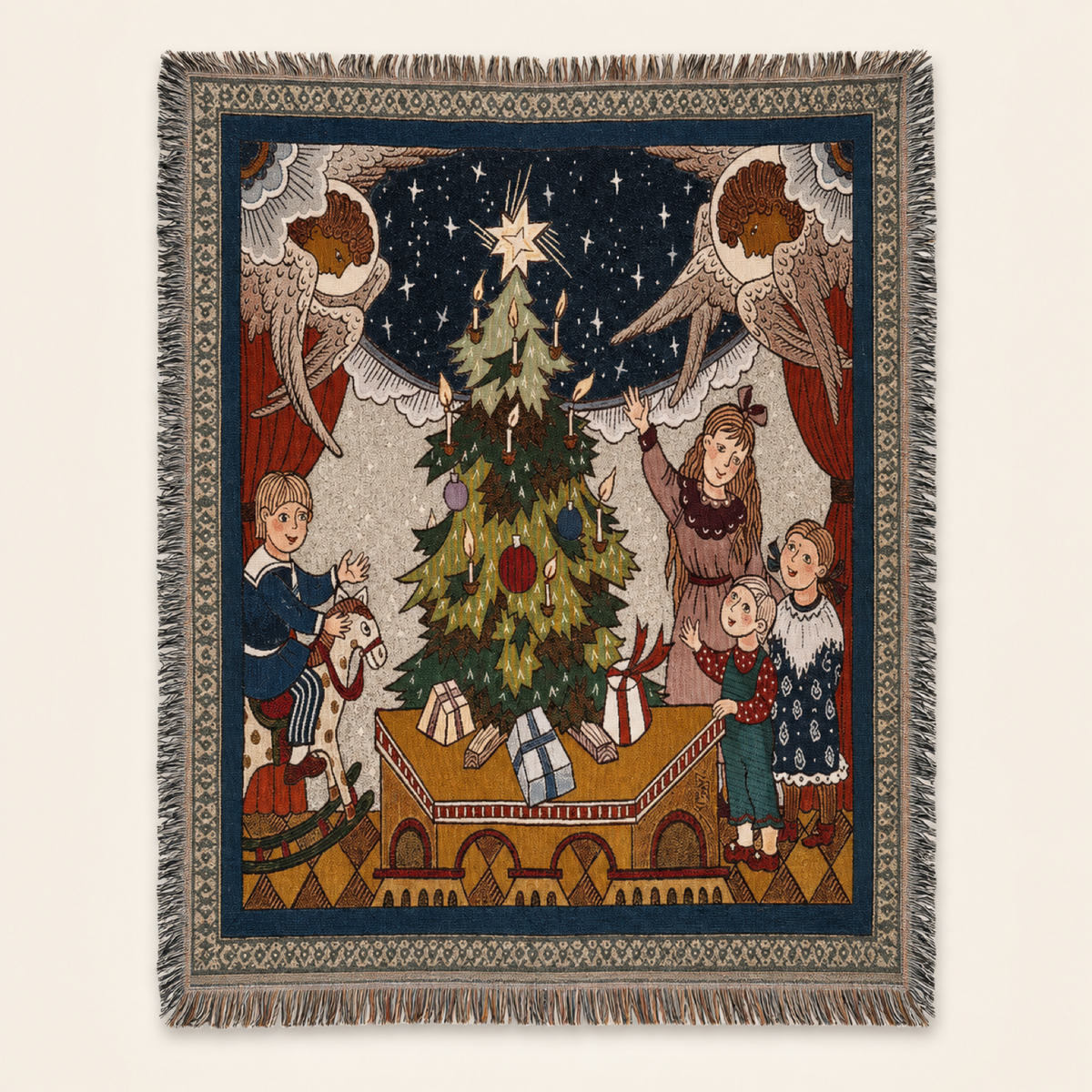 Christmas Eve Story Woven Tapestry