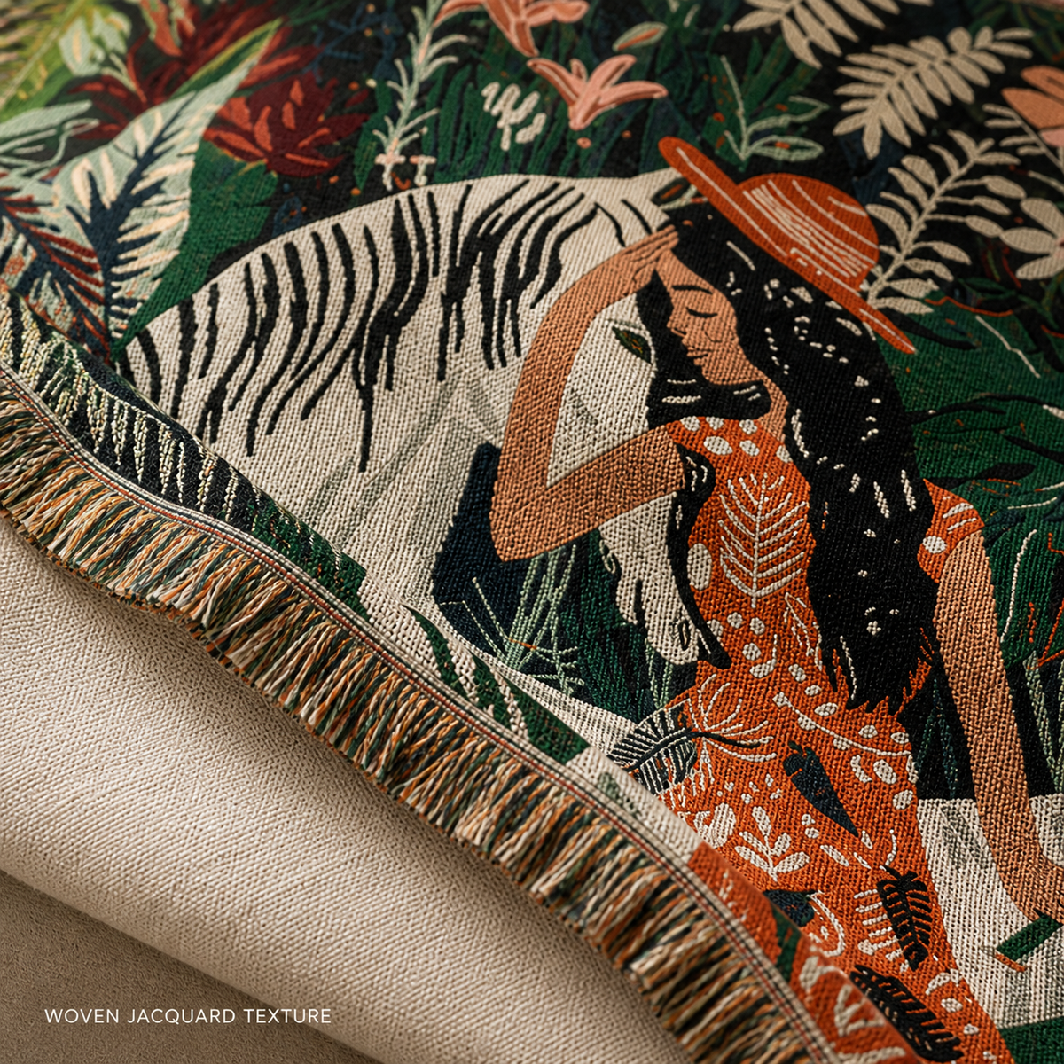 Tropical Zebra Muse Tapestry