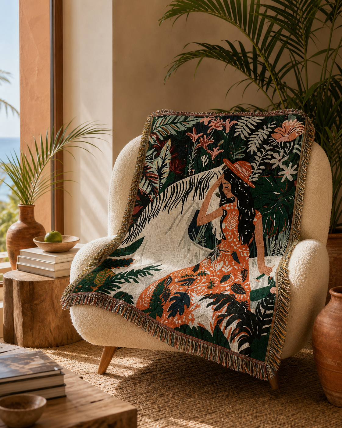 Tropical Zebra Muse Tapestry