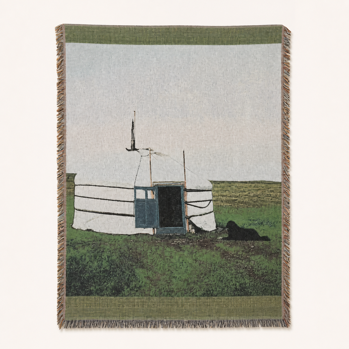 Steppe Yurt & Black Dog Tapestry