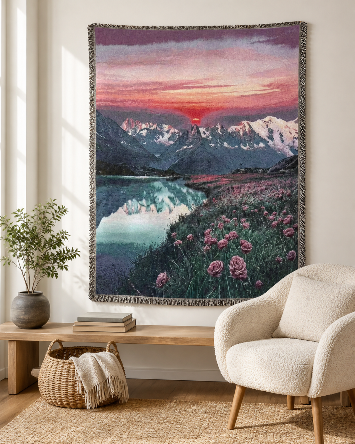 Mountain Glow Valley Tapestry